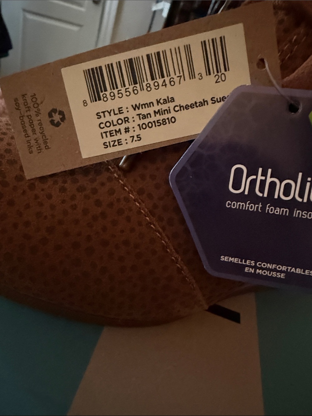 NWT TOMS Tan Cheetah Suede Wedge Ortholite Ankle Booties 7.5 InBox - Picture 6 of 8